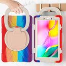For Samsung Galaxy Tab A 8.0 (2019) T290 / T295 Silicone + PC Protective Case with Holder & Shoulder Strap(Colorful Red)