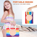 For Samsung Galaxy Tab A 8.0 (2019) T290 / T295 Silicone + PC Protective Case with Holder & Shoulder Strap(Colorful Red)