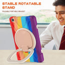 For Samsung Galaxy Tab A 8.0 (2019) T290 / T295 Silicone + PC Protective Case with Holder & Shoulder Strap(Colorful Red)