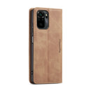 For Xiaomi Redmi Note 10 4G / Note 10s CaseMe 013 Multifunctional Horizontal Flip Leather Case with Holder & Card Slot & Wallet(Brown)