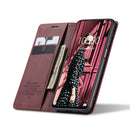For Xiaomi Redmi Note 10 4G / Note 10s CaseMe 013 Multifunctional Horizontal Flip Leather Case with Holder & Card Slot & Wallet(Wine Red)