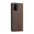 For Xiaomi Redmi Note 10 4G / Note 10s CaseMe 013 Multifunctional Horizontal Flip Leather Case with Holder & Card Slot & Wallet(Coffee)