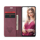 For Xiaomi Redmi Note 10 Pro 4G / Note 10 Pro Max CaseMe 013 Multifunctional Horizontal Flip Leather Case with Holder & Card Slot & Wallet(Wine Red)