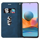 For Xiaomi Redmi Note 10 Pro Frosted Business Magnetic Horizontal Flip PU Leather Case with Holder & Card Slot & Lanyard(Blue)