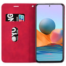 For Xiaomi Redmi Note 10 Pro Frosted Business Magnetic Horizontal Flip PU Leather Case with Holder & Card Slot & Lanyard(Red)