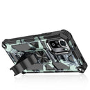 For Xiaomi Redmi Note 10 Pro Max Camouflage Armor Shockproof TPU + PC Magnetic Protective Case with Holder(Mint Green)