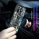 For Xiaomi Redmi Note 10 Pro Max Camouflage Armor Shockproof TPU + PC Magnetic Protective Case with Holder(Mint Green)