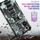 For Xiaomi Redmi Note 10 Pro Max Camouflage Armor Shockproof TPU + PC Magnetic Protective Case with Holder(Mint Green)