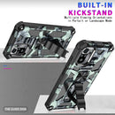 For Xiaomi Redmi Note 10 Pro Max Camouflage Armor Shockproof TPU + PC Magnetic Protective Case with Holder(Mint Green)