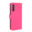 For Samsung Galaxy S21 FE Solid Color Skin Feel Magnetic Buckle Horizontal Flip Calf Texture PU Leather Case with Holder & Card Slots & Wallet(Rose Red)