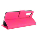 For Samsung Galaxy S21 FE Solid Color Skin Feel Magnetic Buckle Horizontal Flip Calf Texture PU Leather Case with Holder & Card Slots & Wallet(Rose Red)