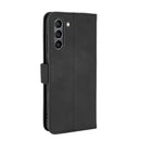 For Samsung Galaxy S21 FE Solid Color Skin Feel Magnetic Buckle Horizontal Flip Calf Texture PU Leather Case with Holder & Card Slots & Wallet(Black)