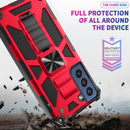 For Samsung Galaxy S21 FE Shockproof TPU + PC Magnetic Protective Case with Holder(Blue)