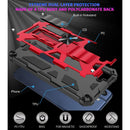 For Samsung Galaxy S21 FE Shockproof TPU + PC Magnetic Protective Case with Holder(Blue)