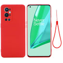 For OnePlus 9 Pro Solid Color Liquid Silicone Dropproof Full Coverage Protective Case(Red)