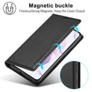 For Samsung Galaxy S21 FE LC.IMEEKE LC-001 Series PU + TPU Color Matching Frosted Horizontal Flip Leather Case with Holder & Card Slot(Black)