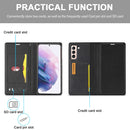 For Samsung Galaxy S21 FE LC.IMEEKE LC-001 Series PU + TPU Color Matching Frosted Horizontal Flip Leather Case with Holder & Card Slot(Black)
