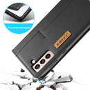 For Samsung Galaxy S21 FE LC.IMEEKE LC-001 Series PU + TPU Color Matching Frosted Horizontal Flip Leather Case with Holder & Card Slot(Black)