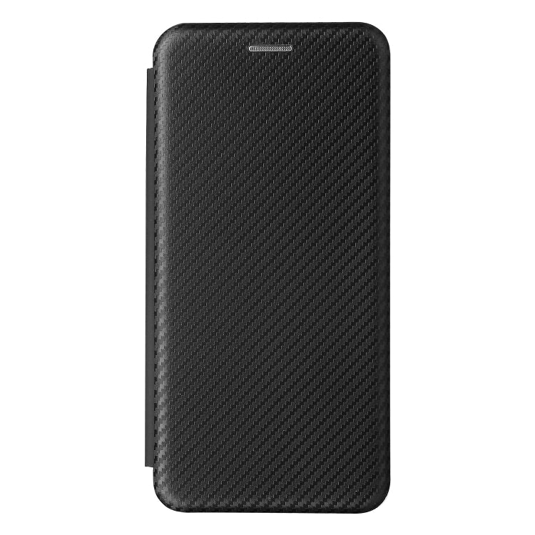 For Samsung Galaxy S21 FE Carbon Fiber Texture Magnetic Horizontal Flip TPU + PC + PU Leather Case with Card Slot(Black)