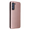For Samsung Galaxy S21 FE Carbon Fiber Texture Magnetic Horizontal Flip TPU + PC + PU Leather Case with Card Slot(Pink)