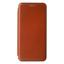 For Samsung Galaxy S21 FE Carbon Fiber Texture Magnetic Horizontal Flip TPU + PC + PU Leather Case with Card Slot(Brown)