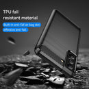 For Samsung Galaxy S21 FE Brushed Texture Carbon Fiber TPU Case(Black)