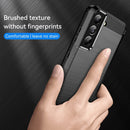 For Samsung Galaxy S21 FE Brushed Texture Carbon Fiber TPU Case(Black)