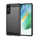 For Samsung Galaxy S21 FE Brushed Texture Carbon Fiber TPU Case(Black)
