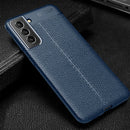 For Samsung Galaxy S21 FE Litchi Texture TPU Shockproof Case(Navy Blue)