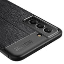 For Samsung Galaxy S21 FE Litchi Texture TPU Shockproof Case(Navy Blue)