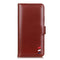 For Samsung Galaxy S21 FE 3-Color Pearl Texture Magnetic Buckle Horizontal Flip PU Leather Case with Card Slots & Wallet & Holder(Brown)