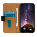 For Samsung Galaxy S21 FE 3-Color Pearl Texture Magnetic Buckle Horizontal Flip PU Leather Case with Card Slots & Wallet & Holder(Black)