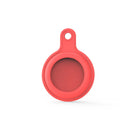 Gel Leather Case Cover with Switchable Keychain Ring for AirTag(Red)