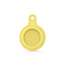 Gel Leather Case Cover with Switchable Keychain Ring for AirTag(Yellow)