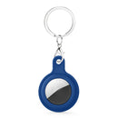 Gel Leather Case Cover with Switchable Keychain Ring for AirTag(Diamond Blue)