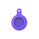 Gel Leather Case Cover with Switchable Keychain Ring for AirTag(Dark Purple)