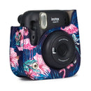 Flamingo Pattern Camera Bag with Shoulder Strap for Fujifilm Instax mini 11(Black Background)