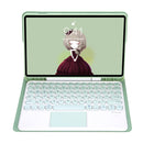 YT07B-A Detachable Candy Color Skin Feel Texture Round Keycap Bluetooth Keyboard Leather Case with Touch Control For iPad 9.7 inch 2018 & 2017 / Pro 9.7 inch / Air 2 / Air(Light Green)