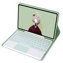 YT07B-A Detachable Candy Color Skin Feel Texture Round Keycap Bluetooth Keyboard Leather Case with Touch Control For iPad 9.7 inch 2018 & 2017 / Pro 9.7 inch / Air 2 / Air(Light Green)