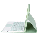 YT07B-A Detachable Candy Color Skin Feel Texture Round Keycap Bluetooth Keyboard Leather Case with Touch Control For iPad 9.7 inch 2018 & 2017 / Pro 9.7 inch / Air 2 / Air(Light Green)