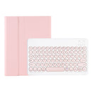 YT102B Detachable Candy Color Skin Feel Texture Round Keycap Bluetooth Keyboard Leather Case For iPad 10.2 2020 & 2019 / Air 2019 / Pro 10.5 inch(Pink)