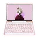 YT102B Detachable Candy Color Skin Feel Texture Round Keycap Bluetooth Keyboard Leather Case For iPad 10.2 2020 & 2019 / Air 2019 / Pro 10.5 inch(Pink)