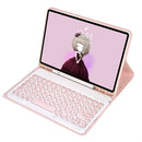 YT102B Detachable Candy Color Skin Feel Texture Round Keycap Bluetooth Keyboard Leather Case For iPad 10.2 2020 & 2019 / Air 2019 / Pro 10.5 inch(Pink)