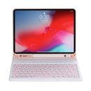 YT102B Detachable Candy Color Skin Feel Texture Round Keycap Bluetooth Keyboard Leather Case For iPad 10.2 2020 & 2019 / Air 2019 / Pro 10.5 inch(Pink)