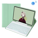 YT102B Detachable Candy Color Skin Feel Texture Round Keycap Bluetooth Keyboard Leather Case For iPad 10.2 2020 & 2019 / Air 2019 / Pro 10.5 inch(Light Green)