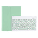 YT102B Detachable Candy Color Skin Feel Texture Round Keycap Bluetooth Keyboard Leather Case For iPad 10.2 2020 & 2019 / Air 2019 / Pro 10.5 inch(Light Green)