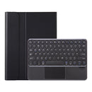 YA102B-A Detachable Lambskin Texture Round Keycap Bluetooth Keyboard Leather Tablet Case with Touch Control & Pen Slot & Stand For iPad 10.2 (2020) & (2019) / Air 3 10.5 inch / Pro 10.5 inch(Black)
