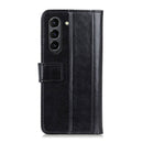 For Samsung Galaxy S21 FE Peas Crazy Horse Texture Horizontal Flip Leather Case with Holder & Card Slots & Wallet(Black)