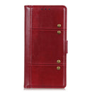 For Samsung Galaxy S21 FE Peas Crazy Horse Texture Horizontal Flip Leather Case with Holder & Card Slots & Wallet(Red)