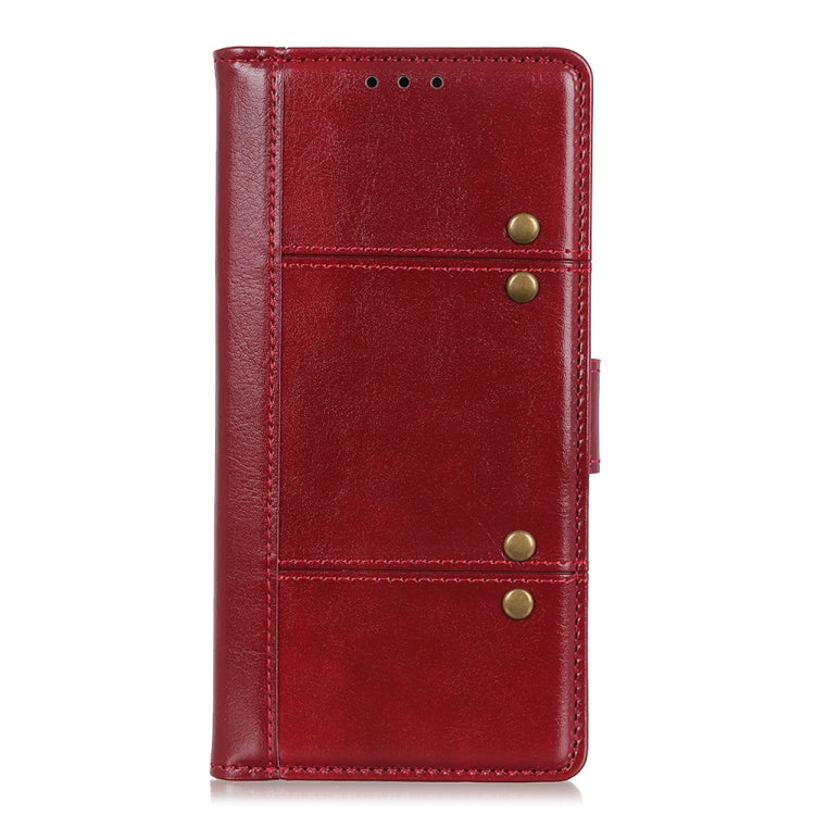 For Samsung Galaxy S21 FE Peas Crazy Horse Texture Horizontal Flip Leather Case with Holder & Card Slots & Wallet(Red)